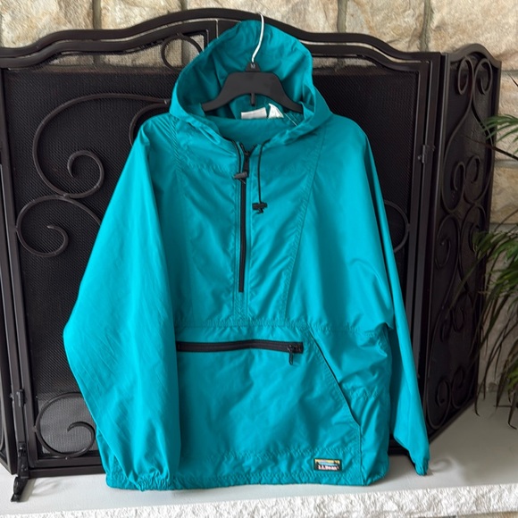 Vintage L.L. Bean Windbreaker Women’s Anorak Pullover Teal Outdoor‎ Hiking Ski M - Picture 4 of 17